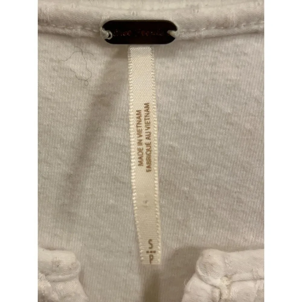 Free People White Cottage Croquet Prairie Blouse Top Shirt  Women's Size Small